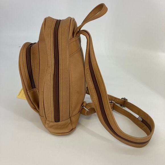 LE DONNE MINI SOFT TAN LEATHER BACKPACK - Picture 3 of 16